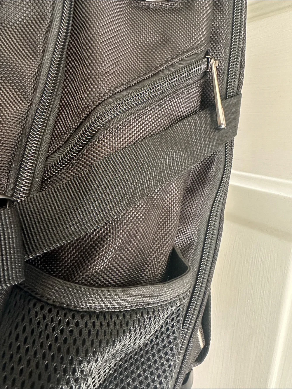 Black Travel lunch bag Backpack with White Trim